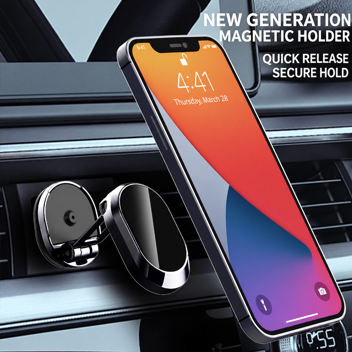 Foldable Magnetic Car Phone Holder