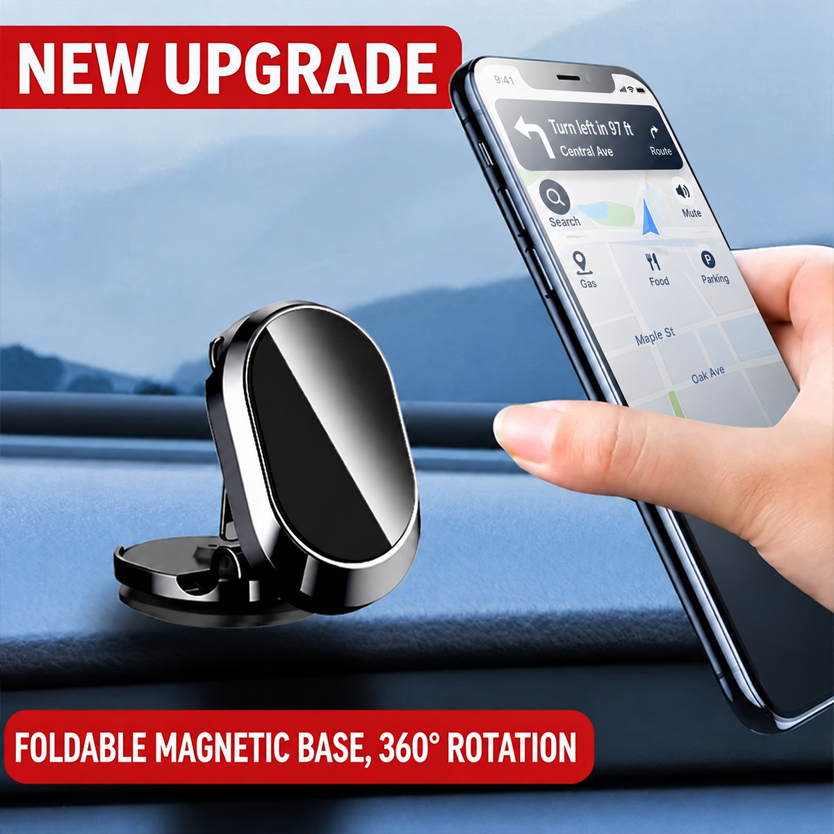 Foldable Magnetic Car Phone Holder